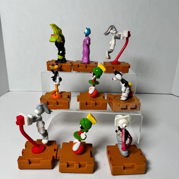 1996 McDonalds Space Jam Looney Tunes Spin Top Figures Lot of 9 Basketball Toys - Picture 4 of 6
